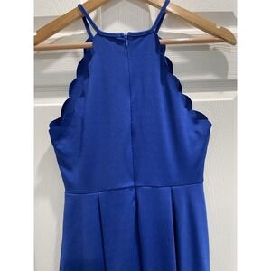 SHEIN Royal Blue‎ Scalloped Halter Neck Fit & Flare Cocktail Party Dress M